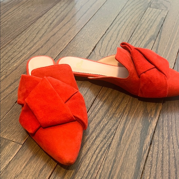 J. Crew Women's Bold Red Suede Mules - Picture 5 of 6